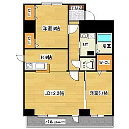 リザルト 2LDKの間取図画像