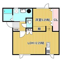 Brun 1LDKの間取図画像