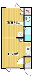 第8日研ハイツ 1DKの間取図画像