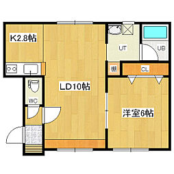 ソラーレ・オック 1LDKの間取図画像