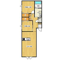 Bloom 2LDKの間取図画像
