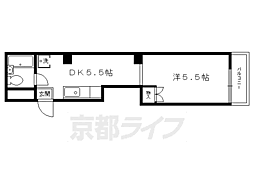 シャンボール今出川 1DKの間取図画像