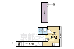 観月コーポ ワンルームの間取図画像