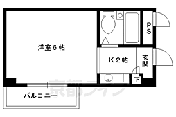 グランディール深草ビル 1Kの間取図画像