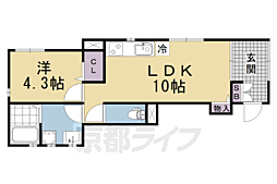 フォレス鳥羽1 1LDKの間取図画像
