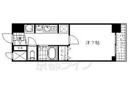 スワンズ京都油小路 1Kの間取図画像