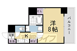 KDXレジデンス西大路 1Kの間取図画像