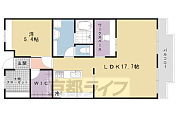 デンチュウマンションアートエレガンス 1LDKの間取図画像