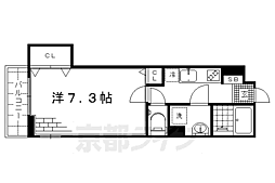 ハルフクイ観月 1Kの間取図画像