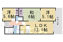 フレンドヒル 3LDKの間取図画像