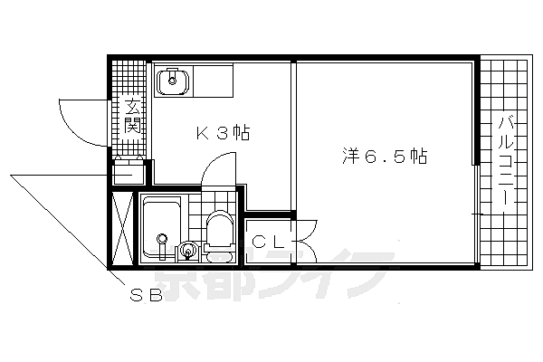 ラークヒルズ三山木 316｜京都府京田辺市三山木直田(賃貸マンション1K・3階・18.95㎡)の写真 その2