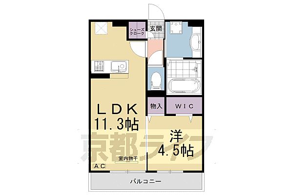 Ｓｅｊｏｕｒ　ＹＵＴＯＨＡ 102｜京都府宇治市木幡(賃貸アパート1LDK・1階・40.07㎡)の写真 その2