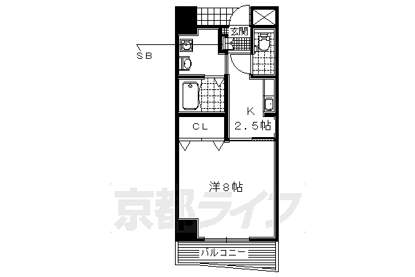 サンリットＴＫ 401｜大阪府枚方市長尾家具町(賃貸マンション1K・4階・27.65㎡)の写真 その2