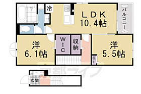 Ｋ’Ｓ　ＨＯＭＥ　II 201 ｜ 京都府八幡市下奈良出垣内（賃貸アパート2LDK・2階・56.08㎡） その2