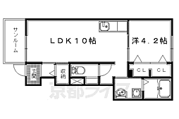 チェリーブラッサム 1階1LDKの間取り