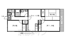 レストプレイス西川 2階3LDKの間取り