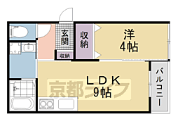 リヴェール長尾 3階1LDKの間取り