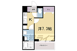 近鉄京都線 寺田駅 徒歩7分の賃貸アパート 1階1Kの間取り