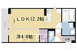 近鉄京都線 富野荘駅 徒歩5分の賃貸アパート 2階1LDKの間取り
