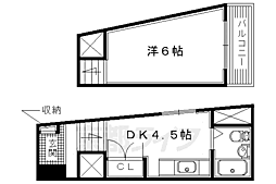 フェリーチェ同志社前 3階1DKの間取り