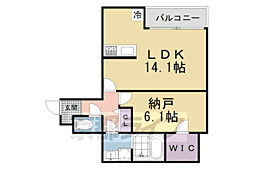 シエーナ楠葉ジェミオス 203 2階1LDKの間取り
