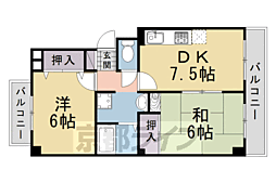 バーベナ光台　Ｃ棟 1階2DKの間取り