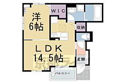 モアナエコルＢ 1階1LDKの間取り