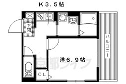 ゲムートリッヒカイト 1Kの間取図画像