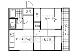 マエダハイツ 2DKの間取図画像