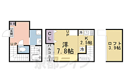 ハーモニーテラス音羽中芝町 1Kの間取図画像