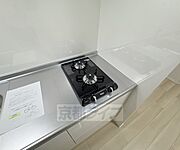 2口ガスコンロ付きのキッチン