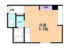 モンターニュアネックス ワンルームの間取図画像