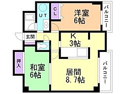 間取図画像 2LDK