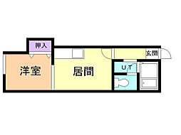 ハイムアストレア 1DKの間取図画像