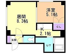 ラ・メゾン 1LDKの間取図画像
