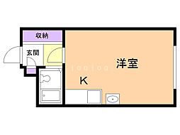 ベルヴィル壱番館 ワンルームの間取図画像