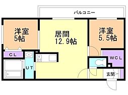 間取図画像 2LDK