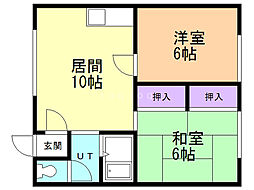 元町ユーコーポ 2LDKの間取図画像