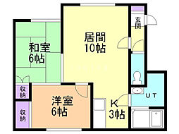 サンタムールベルサ 2LDKの間取図画像