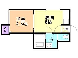 カーサ・ソレアード 1DKの間取図画像