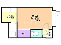 パシャ18 1Kの間取図画像
