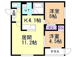 札幌市東区北十条東4丁目マンション 2LDKの間取図画像