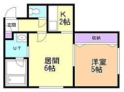 グラディート9-9 1LDKの間取図画像