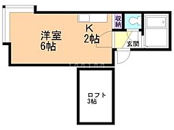 パレス環状通 1Kの間取図画像