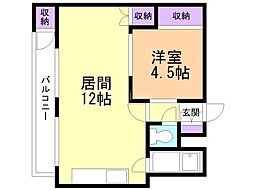 ハイデンス銀嶺 1LDKの間取図画像