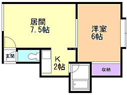 クレバーコート 1LDKの間取図画像
