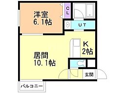 プレシャスレジデンス元町 1LDKの間取図画像