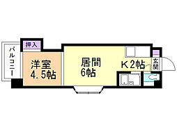 サングローリ 1DKの間取図画像