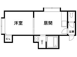 グランシュール32 1DKの間取図画像