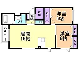 ESPERANZA 2LDKの間取図画像